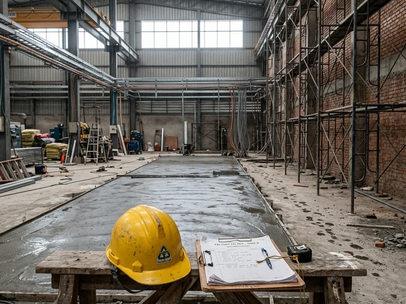 Industrial factory fit-out and utilities installation in progress in Thailand
